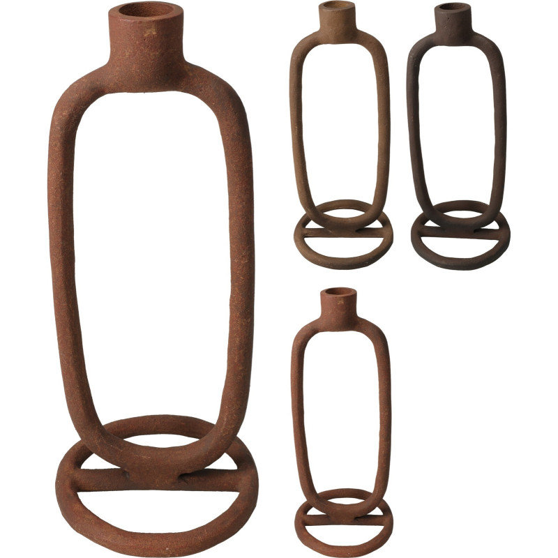 Ljusstake Metall Rödbrun 24 cm