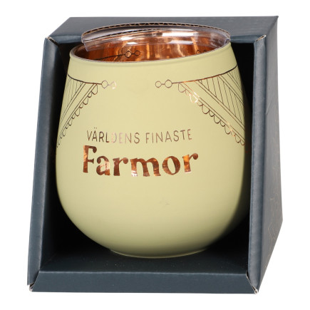 Lykta Farmor Glas Mirror Candle med text Ljuslykta