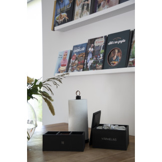 Telåda Teburk Trä Svart 22 cm