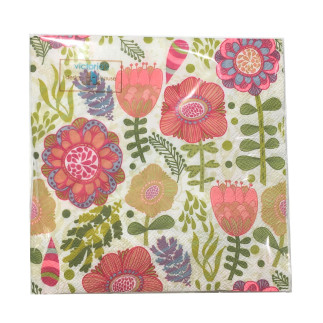 Servett Blommor 33x33cm