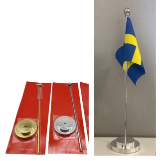 Bordsflagga Tyg/Metall Guld 31 cm