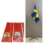Bordsflagga Tyg/Metall Guld 31 cm