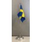 Bordsflagga Tyg/Metall Silver 31 cm