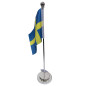 Bordsflagga Tyg/Metall Silver 31 cm