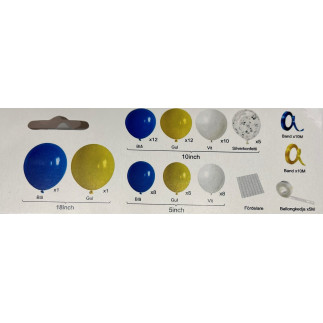 Ballonger Set Gul/blå/vit 52 stycken