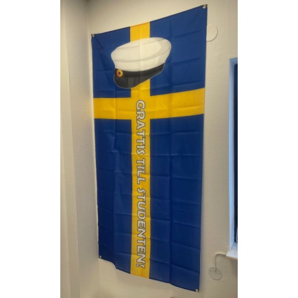 Flagga Sverige Fasad Textil Student 90x180 cm