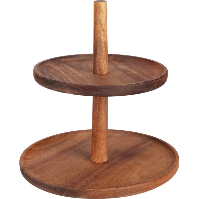 Kakfat 2-våningar Acacia Natur 23 cm