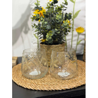 Ljushållare Blommor Glas 11 cm