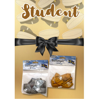 Ballonger Student Guld/Silver 8-pack
