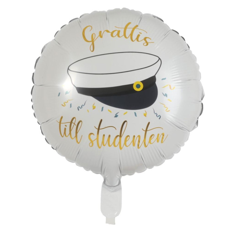 Ballong Student Folie Vit 44x44 cm Ballong Student Folie Vit 44x44 cm