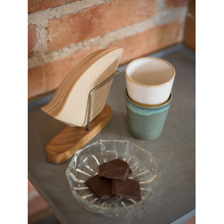 Kaffefilter hållare Metall/Teak 16 cm