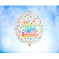 Ballong Happy Birthday Rund Genomskinlig Folie 35 cm Ballong Happy Birthday Rund Genomskinlig Folie 35 cm