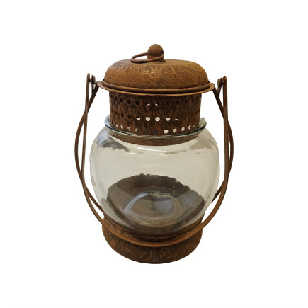 Lykta Stormlykta Glas/Metall Rost 26 cm