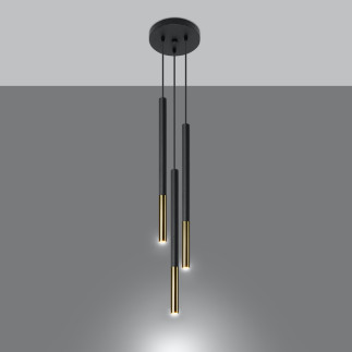 Hängande lampa MOZAICA 3P svart/guld