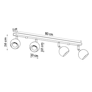 Taklampa OCULARE 4L svart