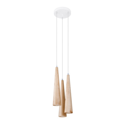 Pendel lampa SULA 3P naturträ