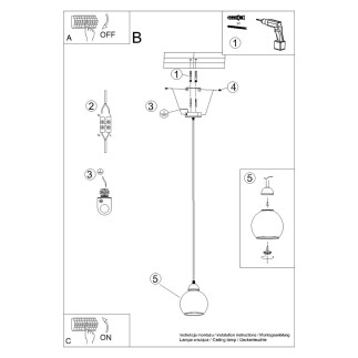 Pendel lampa ALINO 1 svart