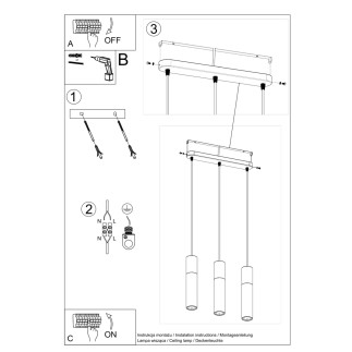 Pendel lampa PABLO 3 svart
