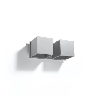 Vägglampa QUAD 2 grå