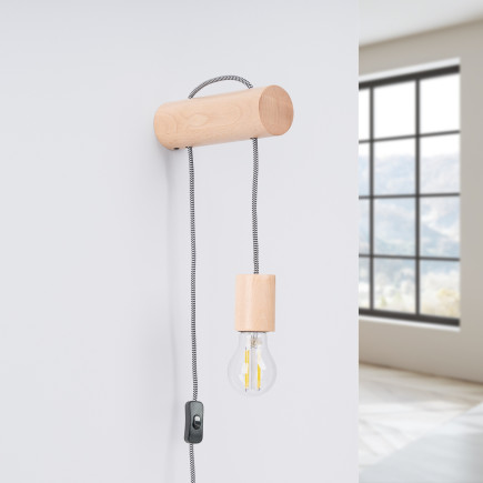 Vägglampa NIMBI E27 med strömbrytare