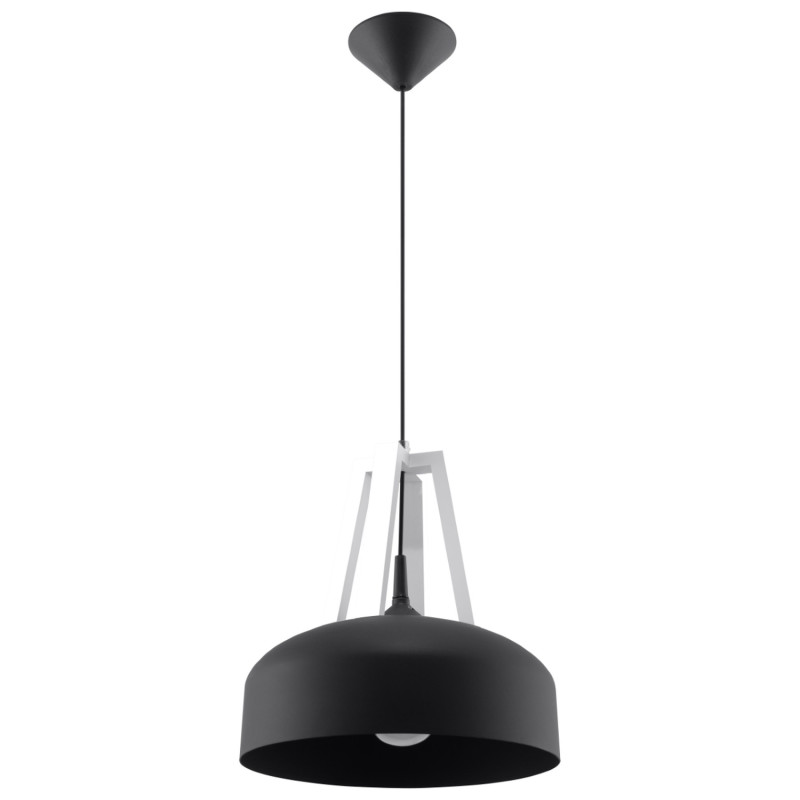 Pendel lampa CASCO svart/vit