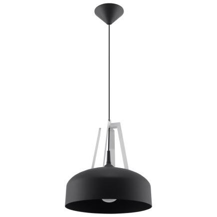 Pendel lampa CASCO svart/vit
