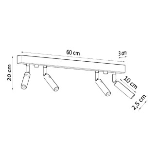 Taklampa EYETECH 4 svart