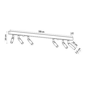 Taklampa EYETECH 6 svart