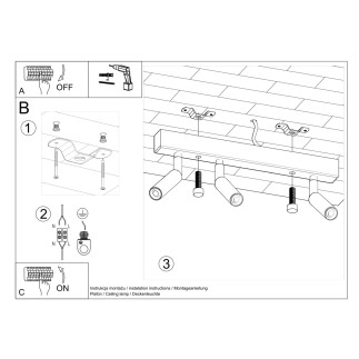 Taklampa EYETECH 3 vit
