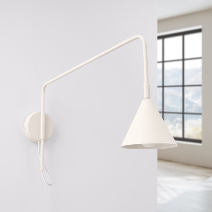 Vägglampa NOX 1 beige med strömbrytare
