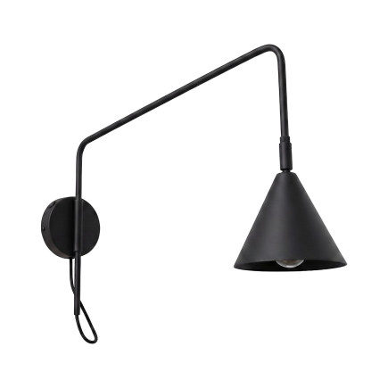 Vägglampa NOX 1 svart med strömbrytare
