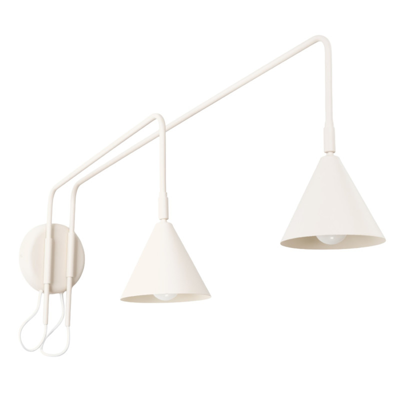 Vägglampa NOX 2 beige med strömbrytare Vägglampa NOX 2 beige med strömbrytare