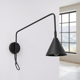 Vägglampa NOX 1 svart med strömbrytare