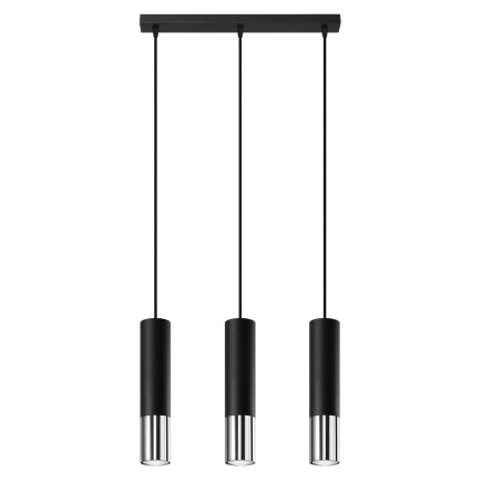 Pendel lampa LOOPEZ 3L svart/krom