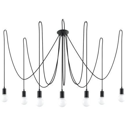Ljuskrona EDISON 7 svart