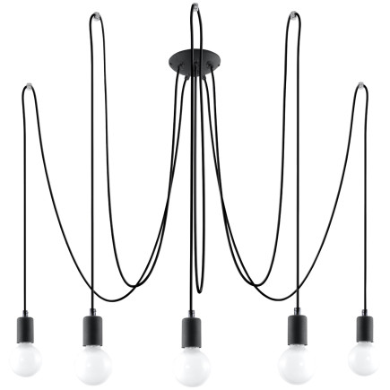 Ljuskrona EDISON 5 svart