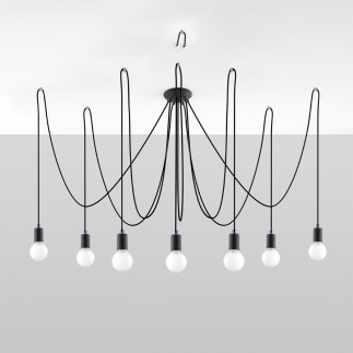 Ljuskrona EDISON 7 svart