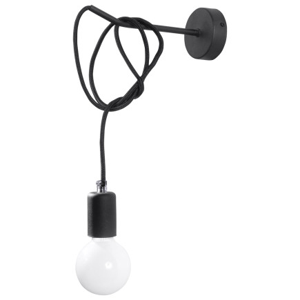 Vägglampa EDISON svart