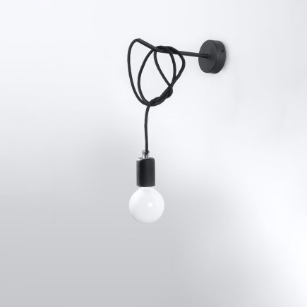 Vägglampa EDISON svart