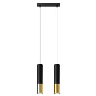Pendel lampa LOOPEZ 2 svart/guld