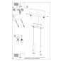 Pendel lampa LOOPEZ 2 svart/guld