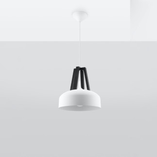 Pendel lampa CASCO vit/svart