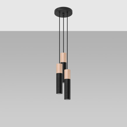 Pendel lampa PABLO 3P svart