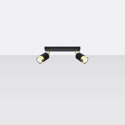 Taklampa NERO 2 svart/guld