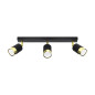 Taklampa NERO 3 svart/guld
