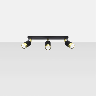 Taklampa NERO 3 svart/guld
