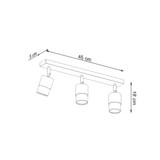 Taklampa NERO 3 svart/krom