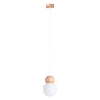 Lampada a sospensione PEKKA 1 bianco/legno naturale