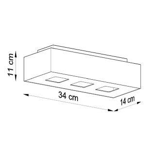 Taklampa MONO 3 vit