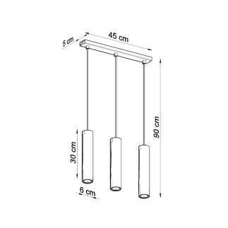 Pendel lampa LAGOS 3L vit